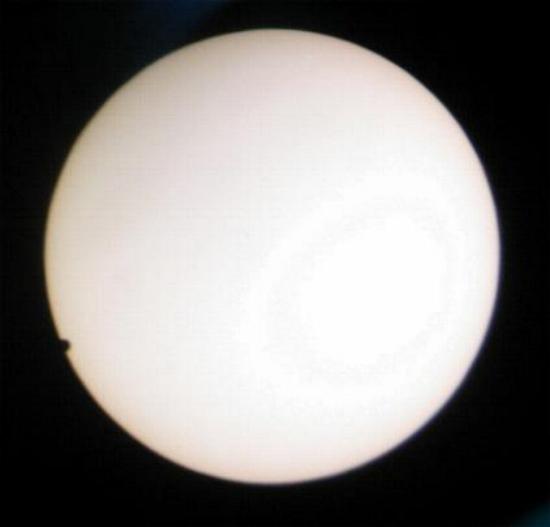 Transit of Venus
Venus comes between the Earth and the Sun approximately four times in 243 years, usually in pairs of events separated by about eight years. These pairs are separated by about 105 or 121 years.
Link-words: Venus Eclipse Sun