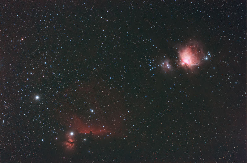 IC434 & M42
19x240, various shorter exposures for M42, ISO 800 
Link-words: Nebula