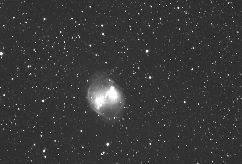 M27 Dumbbell Nebula in Vulpecula Dist: 851 l.y.
First attempt at guiding with Toucam Pro & WO ZS66

Link-words: Nebula Messier