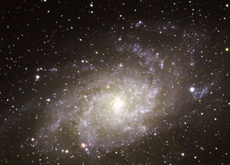 M33 in Triangulum
This is a face on spiral & is called The Pinwheel Galaxy. It is 50,000 light years across & is 3 million ly from The Milky Way.

16x300secs, no flats or darks 
