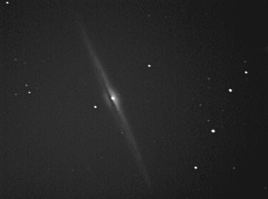 Galaxy NGC4565
The considerably bright, very large edge-on spiral NGC 4565 in Coma Berenices. NGC 4565 is about 31 million light years distant.
Link-words: Galaxy