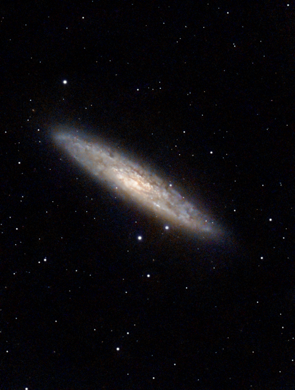 NGC 253 More Data
 NGC253 rises to a maximum of 14 degrees, I managed to get more data since the 29th November, one clear sky on the 19th December brought the total integration time to 3h 12m 50s. 
Link-words: NGC253 Sculptor galaxy