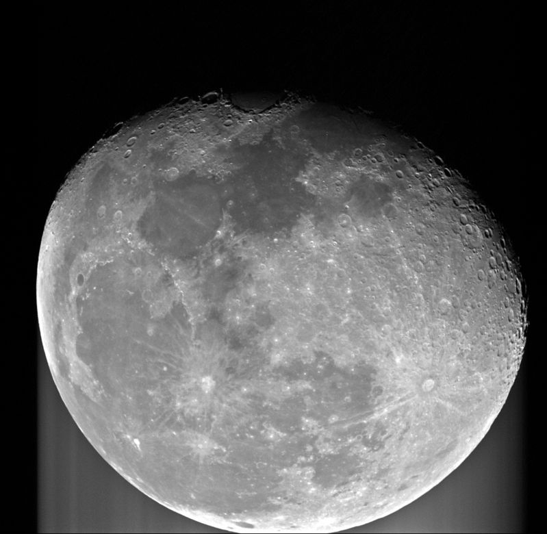 The Moon
It was the end of an imaging session and decided to run off some quick shots of the moon to test my camera on such a bright object. This was 30 x 0.01 second images average combined in MaximDL then processed with unsharp mask.Not sure what the streaking is at the bottom, but pleased with the detail.
Link-words: Moon