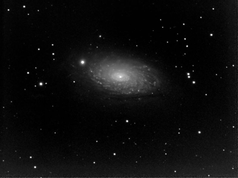M63 The Sunflower Galaxy
A spiral galaxy in Canes Venatici which is part of the same group as M51.  I found this a very difficult object.

Lum 16 x 300s binned 1x1
Link-words: Messier Galaxy