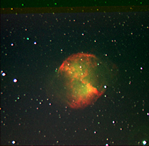 M27
M27 Dumbbell Nebula images in Ha (Red), OIII (Green) and 80a (Blue).
Link-words: Messier Nebula