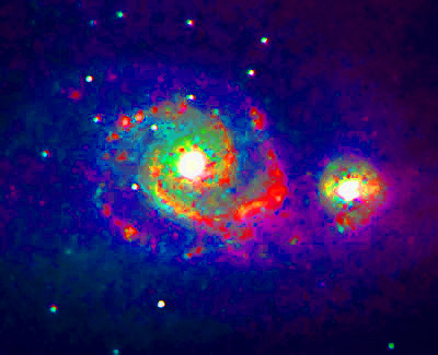 M51
M51 in Ha, OIII and Blue, this is a full false colour image of M51, the red areas are star creating and emmission Hydrogen alpha areas, the rreen are rich in OIII emmissions.
Link-words: Messier Galaxy