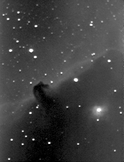 The Horse Head Nebula B33
The Horsehead Nebula, B33, is the dark nebula in front of the bright red emission nebula IC 434.
Link-words: Nebula