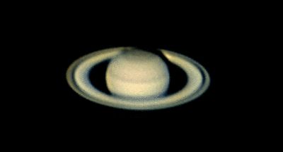 Saturn with 3x Barlow Feb 2004
Third attempt at Saturn this time using a 3x Tal Barlow, Seeing 8/10.  Processed 9th Feb in Registax 700ish frames from 1200 auto-selected.  Image resized 150 percent.
Link-words: Saturn