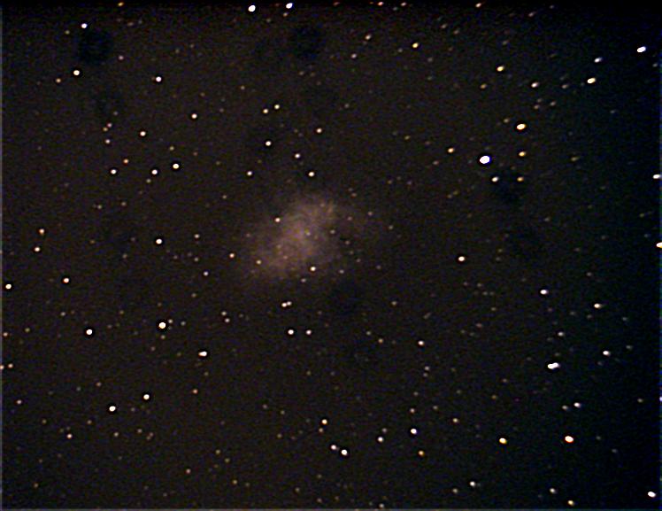 M1
M1 as seen from Orpington. A power failure meant only 6 frames were captured.
Link-words: Messier Nebula