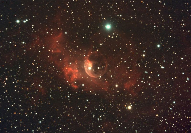 NGC7635  Bubble Nebula
Bubble Nebula taken with modified Canon EOS 350D:  66 x 5 min
Link-words: Nebula