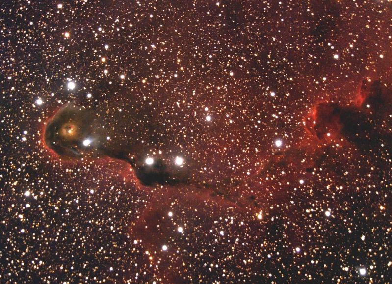 IC1396 - Elephant's Trunk Nebula
21 x 5min Modified Canon EOS 350D on Celestron C11 at F6.3
Link-words: Nebula