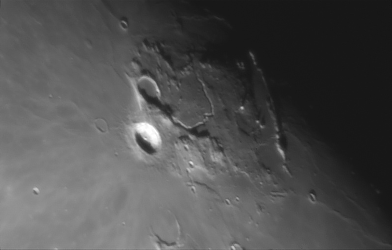 Vallis Schroter, Aristarchus and Herodotus
Image resolution is approx 0.7km / pixel
Only the red channel was processed 
Link-words: Moon