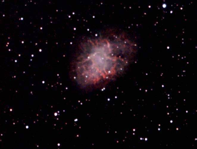 M1 Crab Nebula
Crop, and combination of 2 nights images on two different telescopes.  
