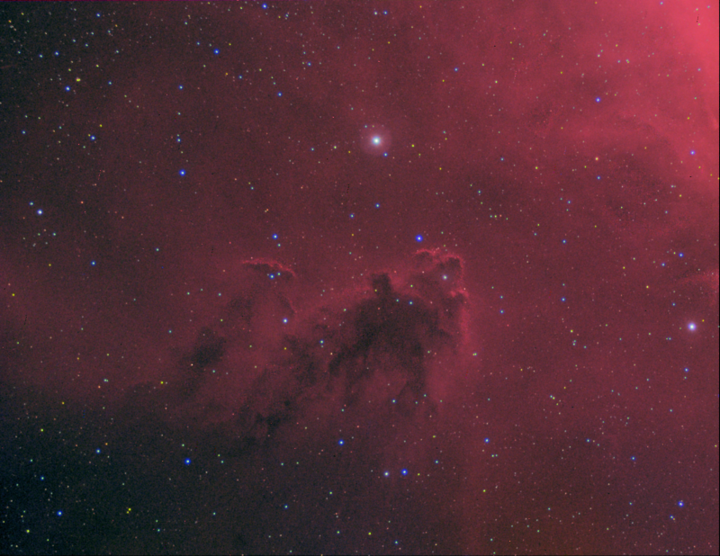 Bogeyman Nebula LDN1522
Struggled a bit with this as I can never get to a dark location when this target is up, which means I am imaging from Home, and next door's tree is in the way for 3 hours per night.
So therefore not a lot of data, so quite noisy.

Ha 12 x 600secs Baader 3nm
RGB 3 x 300 binned per each channel
Atik460EX
WO ZS71
HEQ5
Link-words: CarolePope