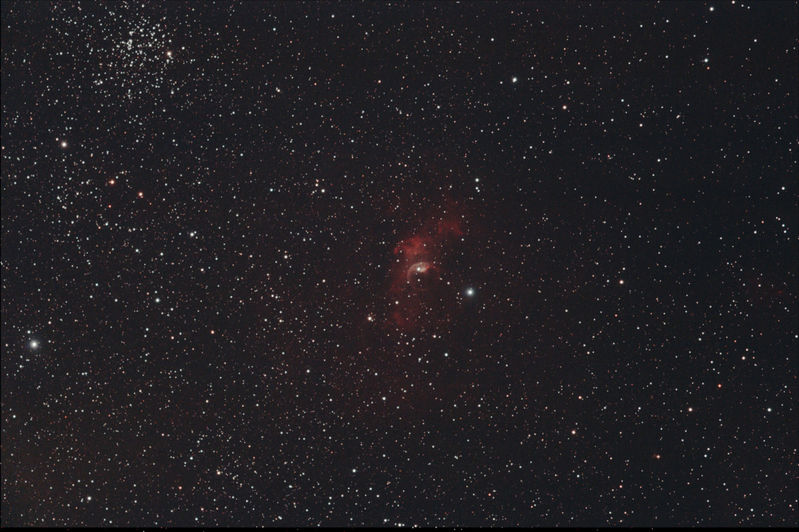 Bubble Nebula 20-8-11
7 x 5 mins 800 ISO, 13 degrees, mainly done to test out my new flattener.  
Link-words: CarolePope