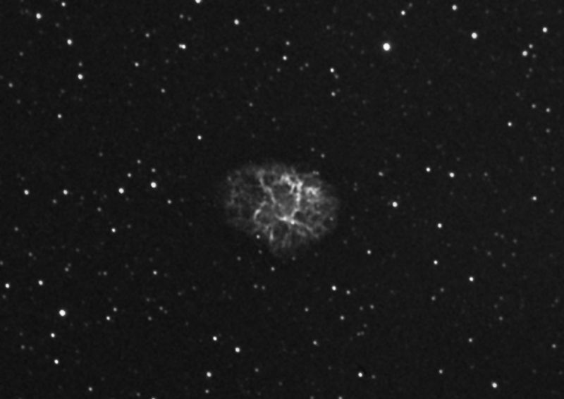Crab Nebula Ha 
First light with Atik16i 
Link-words: CarolePope