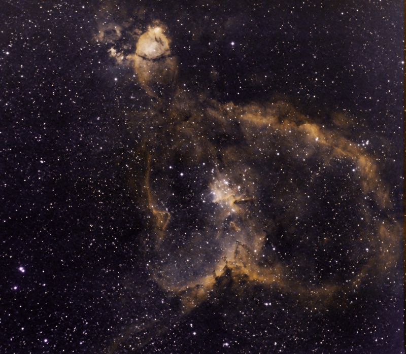 Heart Nebula IC1805 
Ha 12 x 600secs
Oiii 6 a 600secs
Link-words: CarolePope
