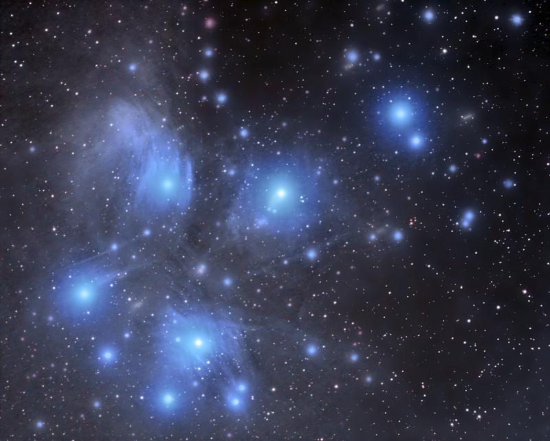 M45 Pleiades Cluster
Luminance with CCd camera added to DSLR data from 2011 
Link-words: CarolePope