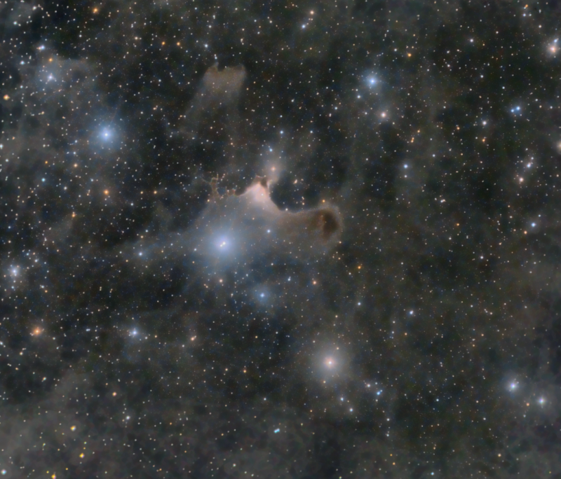 Praying Ghost Nebula VDB141
Combined data from 2013 4h 50min with data from 2022 taken at Kelling Heath 1 hour, and Notgrove 30mins.
As there was little data in 2022 (due to weather) I decided to combine with the data taken in 2013 at Les Granges which was a much larger FOV with completely different equipment.  
Link-words: Carole