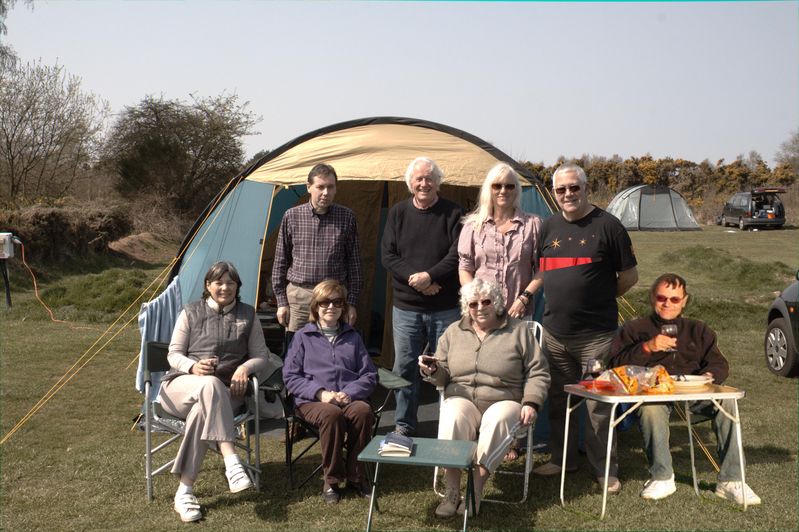 Kelling Heath 2010
Back Left to right: Robert, Ian, Fay and Doug
Seatedleft to right: Carole and Rose and Mark 
Mark spliced into photo from 2009 as he had already left before photo was taken.

