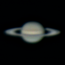 Saturn. God of time, generation, dissolution, abundance, wealth, agriculture, periodic renewal and liberation. Busy God!
25% of 5000 frames of video made into 10 images de-rotated in WinJupos
