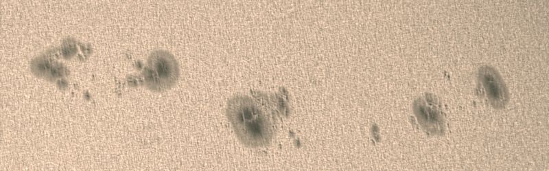Sunspots 17th July 2025
50% of 2000 frames stacked in ASIVideoStack 1.16.0, processed in LuckyStackWorker v6.12.1 - (C) 2022-2025 Wilco Kasteleijn - wilcokas.com/luckystackworker
