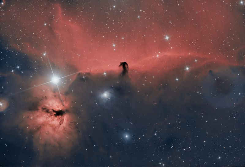 Horsehead and Flame Nebulae, and the Ghost of Alnitak (Grrrrr!) 17 Nov 2020
46x240s Gain 120 Offset 4 Temp -5c
Link-words: Duncan