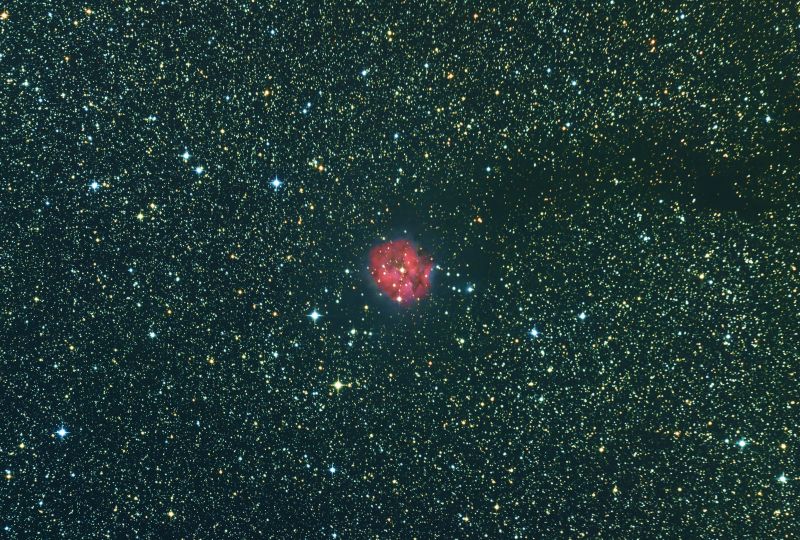 IC5146 The Cocoon Nebula in Cygnus, 2019-07-03 Manche
IC5146_Cocoon_Nebula_3h07m_50xE250s_G121_O4_T-15_APT_DSS_Calib_DarkTable
Link-words: Duncan