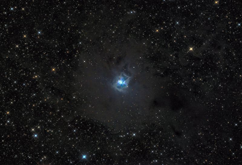 NGC7203 Iris Nebula in Cepheus, 2019-05-04,05 Manche, France
Iris Nebula DSS List

Stacking mode: Standard
Alignment method: Bilinear
Stacking step 1 ->93 frames (ISO: -) - total exposure: 6 hr 27 mn 30 s 
RGB Channels Background Calibration: No 
Per Channel Background Calibration: No
Method: Median Kappa-Sigma (Kappa = 1.50, Iterations = 1)
-> No Offset -> Dark: 1 frames (ISO : -) exposure: 4 mn 10 s
-> Dark Flat: 1 frames (ISO : -) exposure: 5 s 
-> Flat: 1 frames (ISO: -) exposure: 5 s
Link-words: Duncan