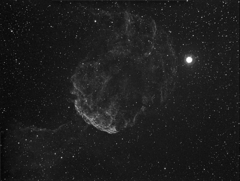 IC443 -Jellyfish nebula
4 X 10M H-Alpha darks 20 x 10m all taken at -20C
Took a few subs of this before it disappeared, it needs more data to remove the noise but a good target for narrow band with strong S-II as well.
Link-words: nebula