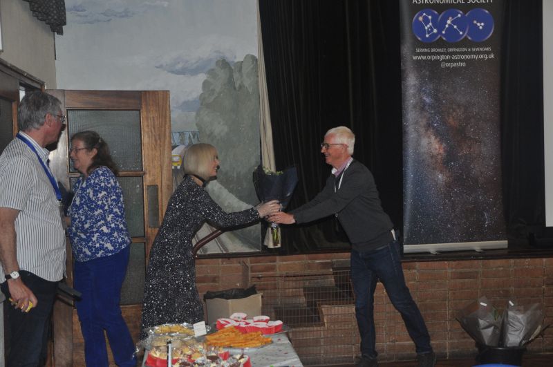 OAS 40th Anniversary Event 16-10-2021, Elaine being presented with a bouquet by Andrew
Link-words: Celebration2021