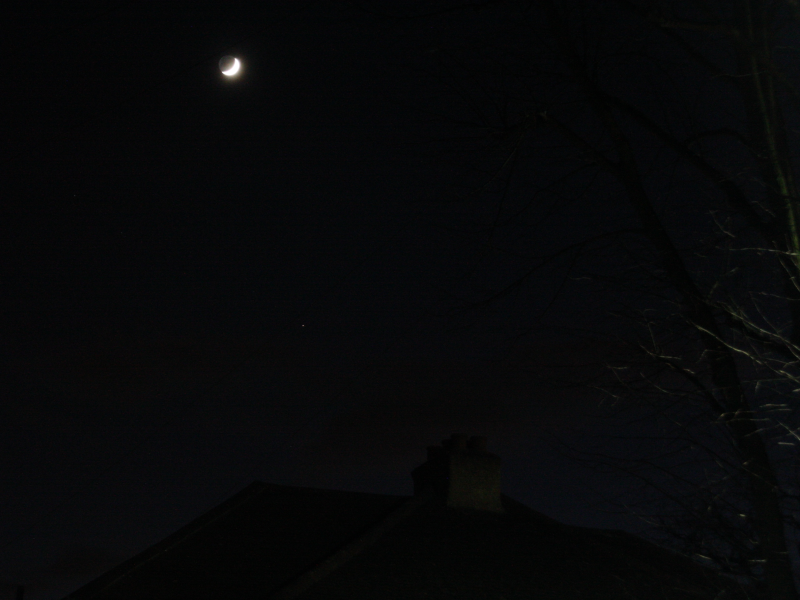 The Moon and Mars over my rooftop
Link-words: Moon Mars