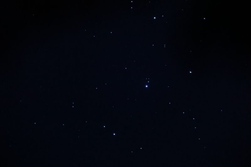 The Pleiades
Taken with a single exposure after various attempts to get sharp focus
