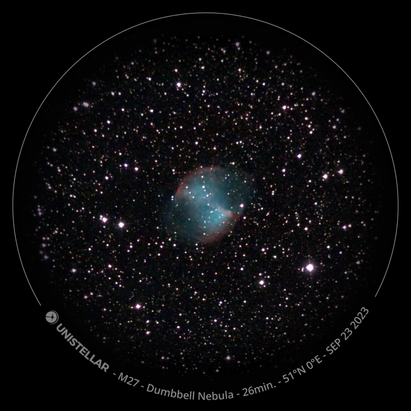 The Dumbbell nebula (M 27)
The Dumbbell nebula (M 27) as viewed at Blackheath Common
Link-words: Messier Nebula