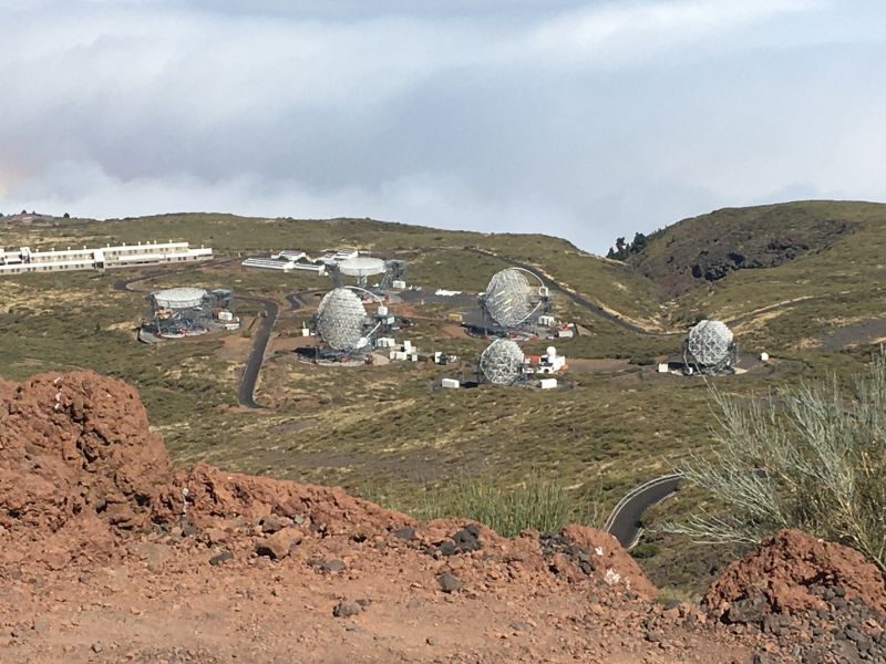 Cherenkov Group of telescopes La Palma
on top of the mounains (roques de los Muchachos) 
Involved in Gamma Ray research
OAS trip to La Palma 2024 
Link-words: LaPalma2024