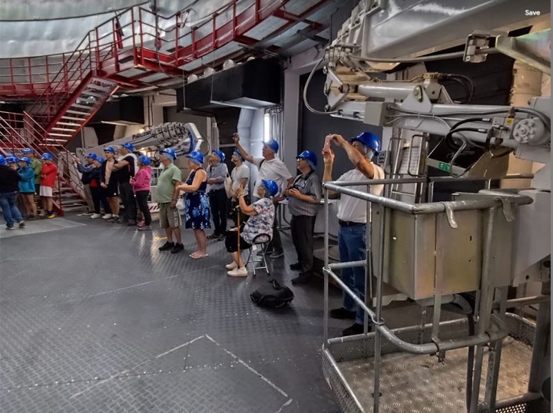 During our inside tour of Gran Telescopio de Canarias
Wering hard hats we had a guided tour with lots of telescope and imaging info
Link-words: LaPalma2024