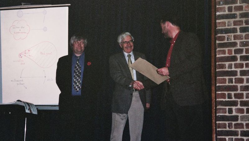 1998 Kenn Budd Memorial Lecture
Prof. Anthony Hewish gave the 1998 Kenn Budd Memorial Lecture titled "Fifty Years of Pulsar Astronomy".
Link-words: Meetings Celebration1998