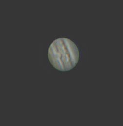 Jupiter
Jupiter imaged on a rather windy night through patchy cloud.
Link-words: Jupiter