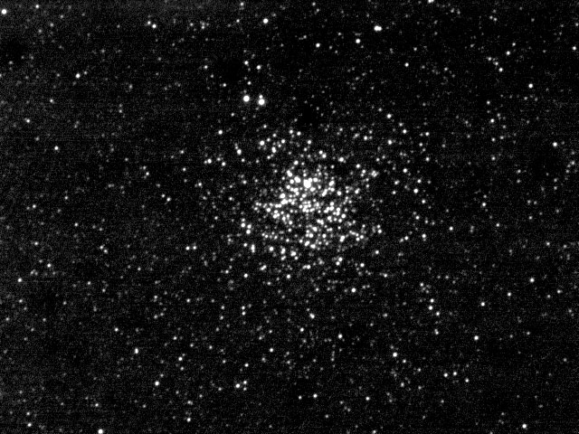 M11, The Wild Duck Cluster in Scutum Dist: 5,460 l.y
Small but rich cluster, 20 light years in diameter & containing at least 680 stars.
Link-words: Galaxy Messier
