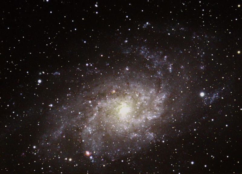 M33 spiral in Triangulum
Diameter of this galaxy is 50,000ly. Distance is 3 mill ly.
17x180 secs
Link-words: messier