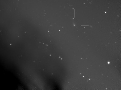 Comet Neat C/2002 T7
Comet Neat C/2002 T7. Neat C/2002 T7 doesn't appear to be quite as bright as expected, but Malcolm was still able to track it down in his scope at DSC II. Here just captured from a static tripod it shows a small tail.
Link-words: Comet