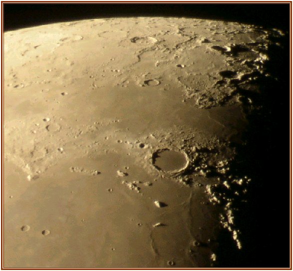 Plato Crater
Plato, the Eye of the Moon and Terminator highlights, an example of the many pictures taken in the earliest years of compact camera astrophotography. Anyone can do it now.
Link-words: Moon