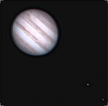 Jupiter with Io and Europa
This image shows some striking details off the cloud formations on Jupiter including the Great Red Spot coming into view. 
The more I look at it I think this really was a once a year image because of the details in the swirls along the white banding and also a storm slightly to the right of the GRB. 
Also I was really pleased with capturing Io and Europa as well. 
This was just a lucky shot.
Link-words: Jupiter