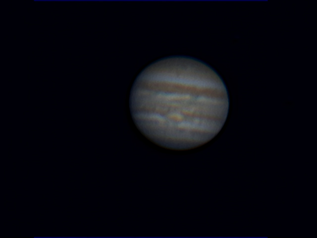 Jupiter with the Great Red Spot 2006
This Jupiter image was an attempt to just get a picture of the great red spot this year.  Dispite the high wind, high cloud and bad seeing the image is ok.
Link-words: Jupiter