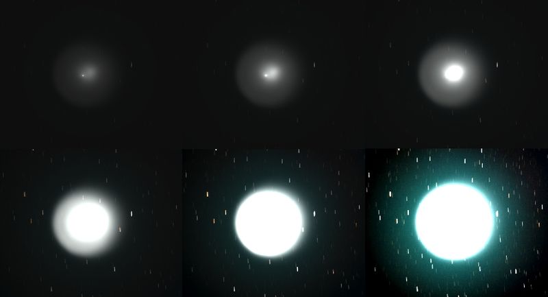 Holmes 17P asymmetry on 31 Oct 2007
Composite of 6 exposures showing the asymmetry of 17P/Holmes on 31 Oct 2007
Link-words: Comet