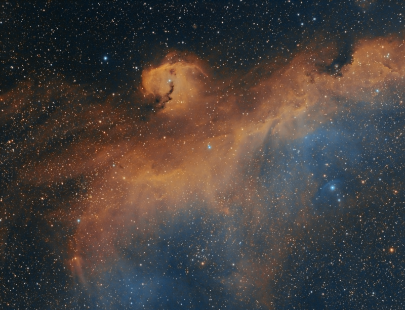 Seagull Nebula IC2177
WO ZS71 & Atik460 EX + FR x 0.8
HEQ5
Ha 600 secs x 17 (2h 50mins)
Oiii and Sii 150secs binned x 9
Total 3 hours 35 minutes
Link-words: CarolePope