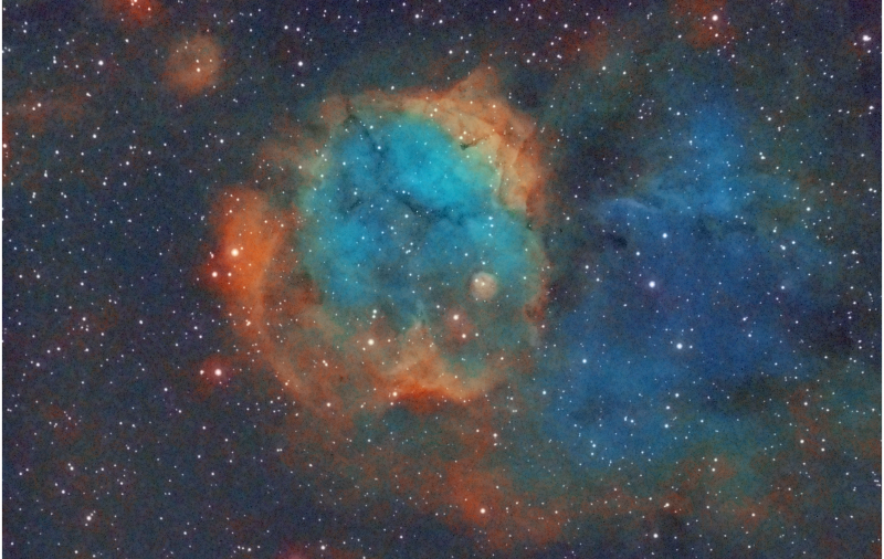 Sh2-284 in Monoceros
Taken from Bromley, it is quite a faint target so was a struggle.
Taken over 2 sessions, the second using my dual rig.

ED80 & Atik460EX on HEQ5 Mount & AtikEFW2
Ha 21 x 600 (3h 30m)
Oiii 15 x 300 binned (1 hour 15mins)
Sii 14 x 300 binned (1 hour 10mins)

WOZS71 and Atik428EX
Ha 14 x 600 (2 hours 20 mins

Total imaging time 8 hours 15mins
Link-words: CarolePope
