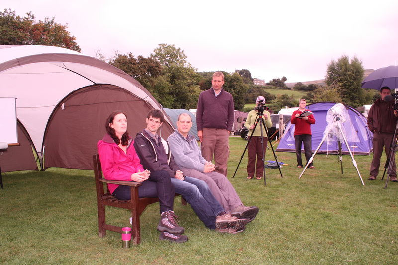 Sky at Night team Astrocamp Cwmdu
Question time.  This whole camp was televised as a Sky at Night Episode.  Mike McRoberts was featured and Carole can be seen in the background of another scene. 
Link-words: Campsites2013