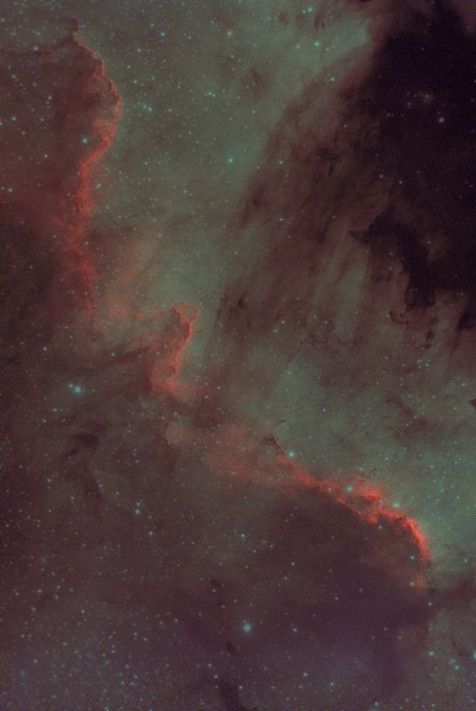 Cygnus Wall below the 'Gulf of Mexico' in the North American Nebula
99x120s G120 O30 T-5

