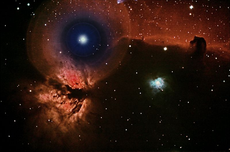 The Flame and Horsehead Nebulae, 2015-02-19 01:21, Manche
Link-words: Duncan